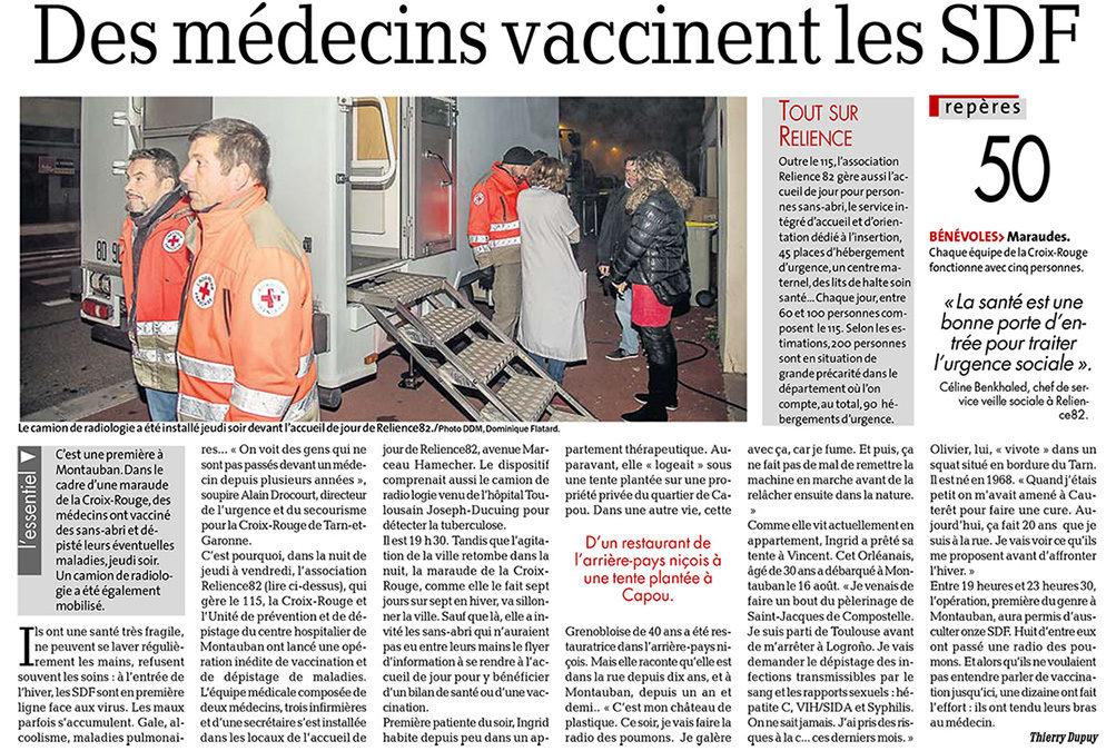 16/11/2017 : Vaccins et radios pour les SDF de Montauban